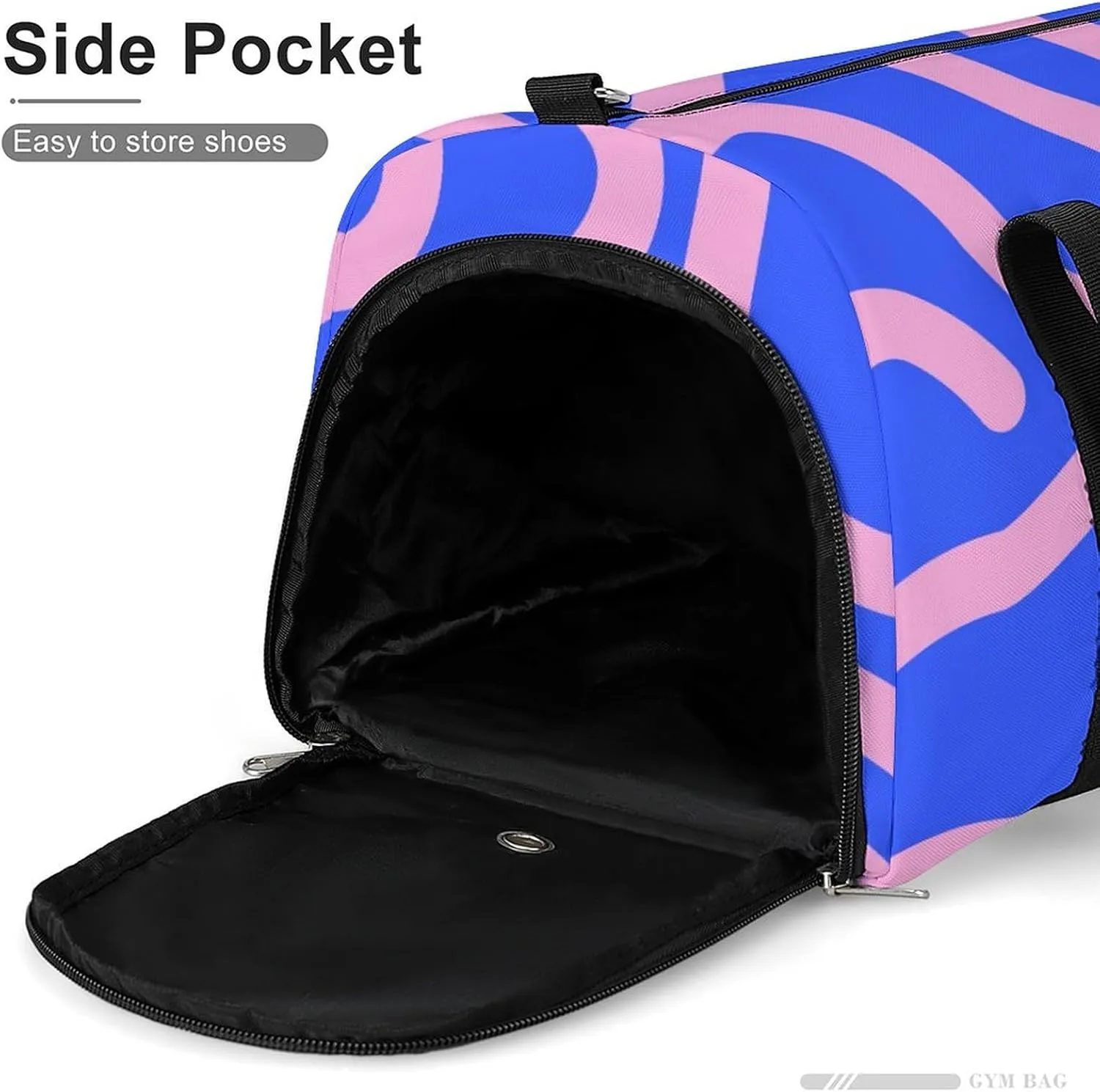 Bright Curved Lines Fitness Large Gym Bag for Unisex with Shoe Compartment & Wet Pocket