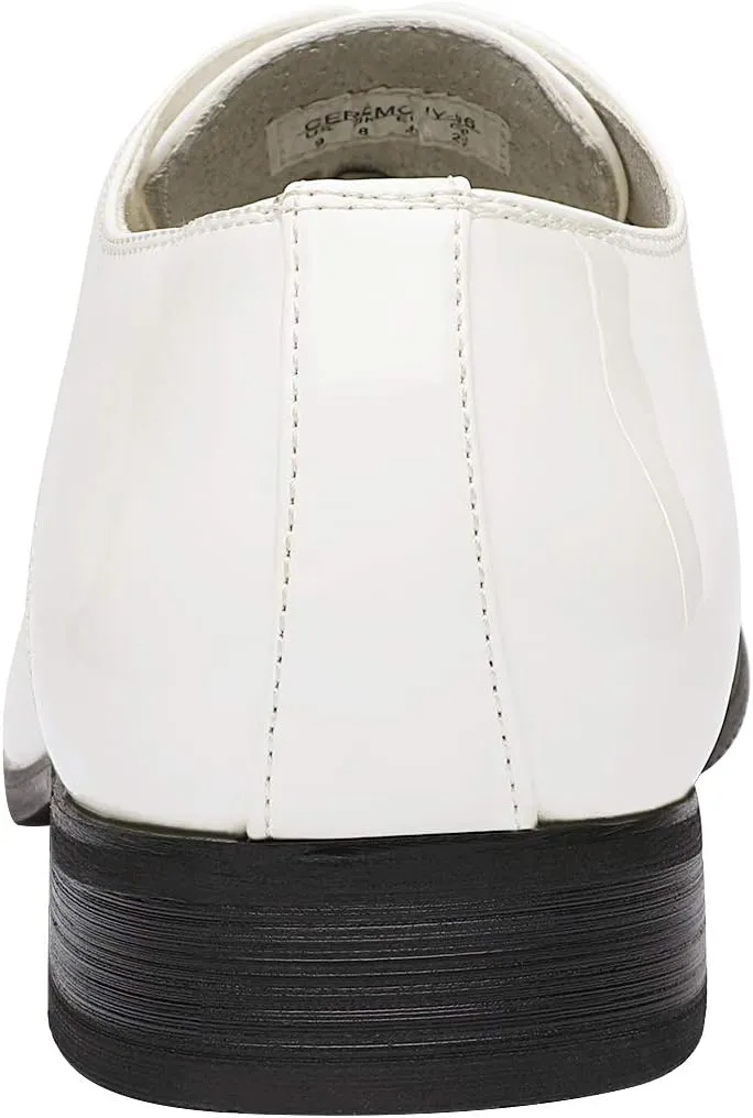 Bruno Marc Men's Faux Patent Leather Tuxedo Dress Shoes Classic Lace-up Formal Oxford