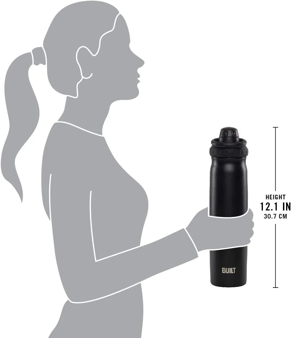 BUILT 24 Ounce Prospect Double Wall Stainless Steel Bottle Black 5233283