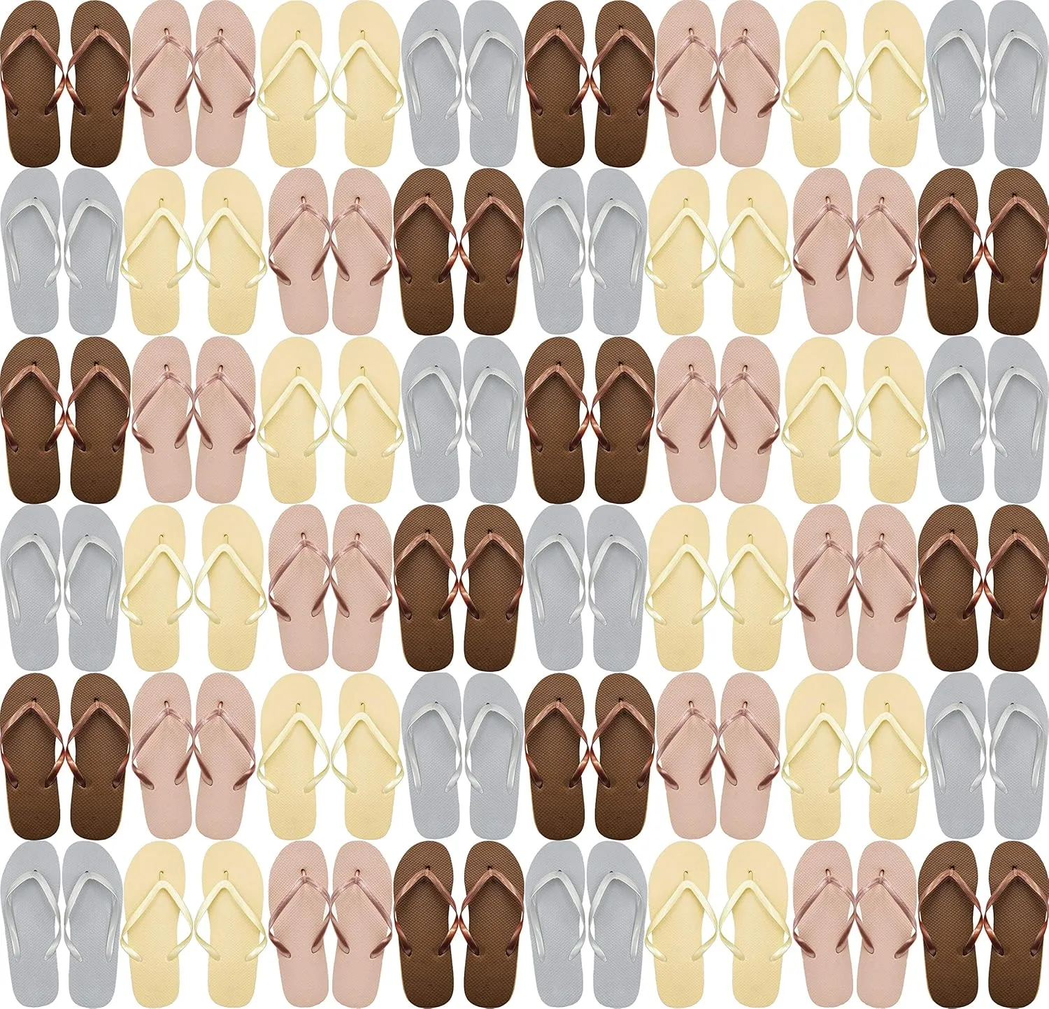 Bulk Flip Flops for Weddings, 48 Pairs, Reception Guest Slippers, Men Women Destination Beach Pool Wholesale Pack