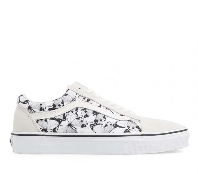 (BUTTERFLY) TRUE SKOOL WHITE VANS | Shipping guarantee Now or never | BLACK OLD