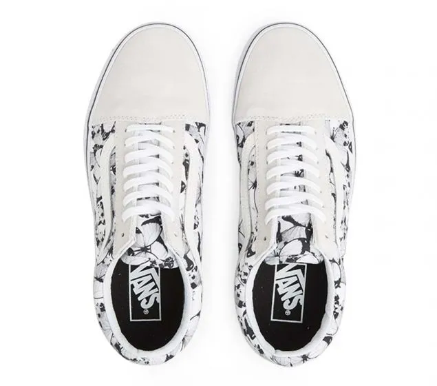 (BUTTERFLY) TRUE SKOOL WHITE VANS | Shipping guarantee Now or never | BLACK OLD