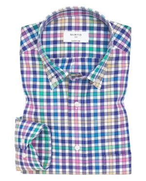 Camisa casual cuadros multicolor oxford