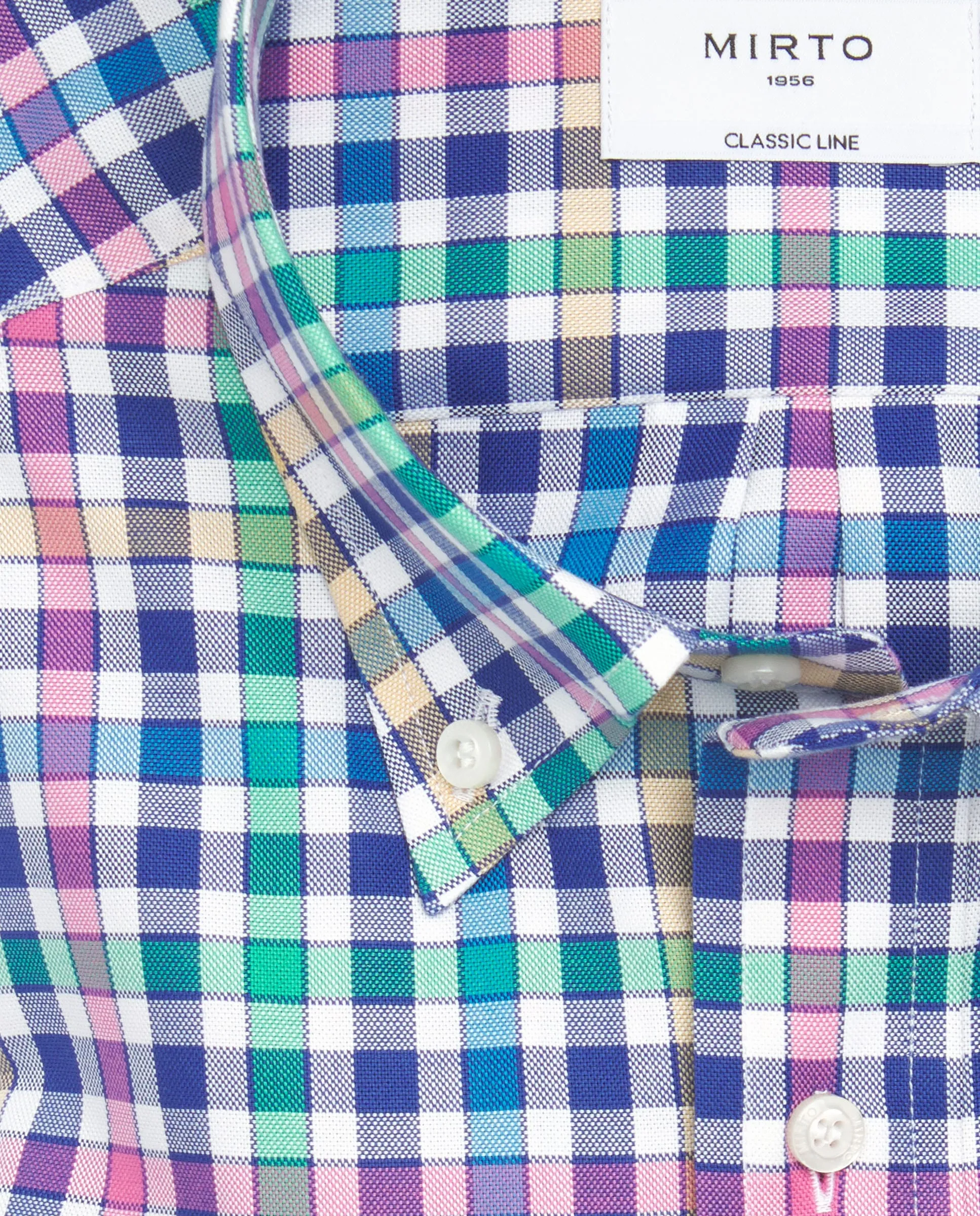 Camisa casual cuadros multicolor oxford