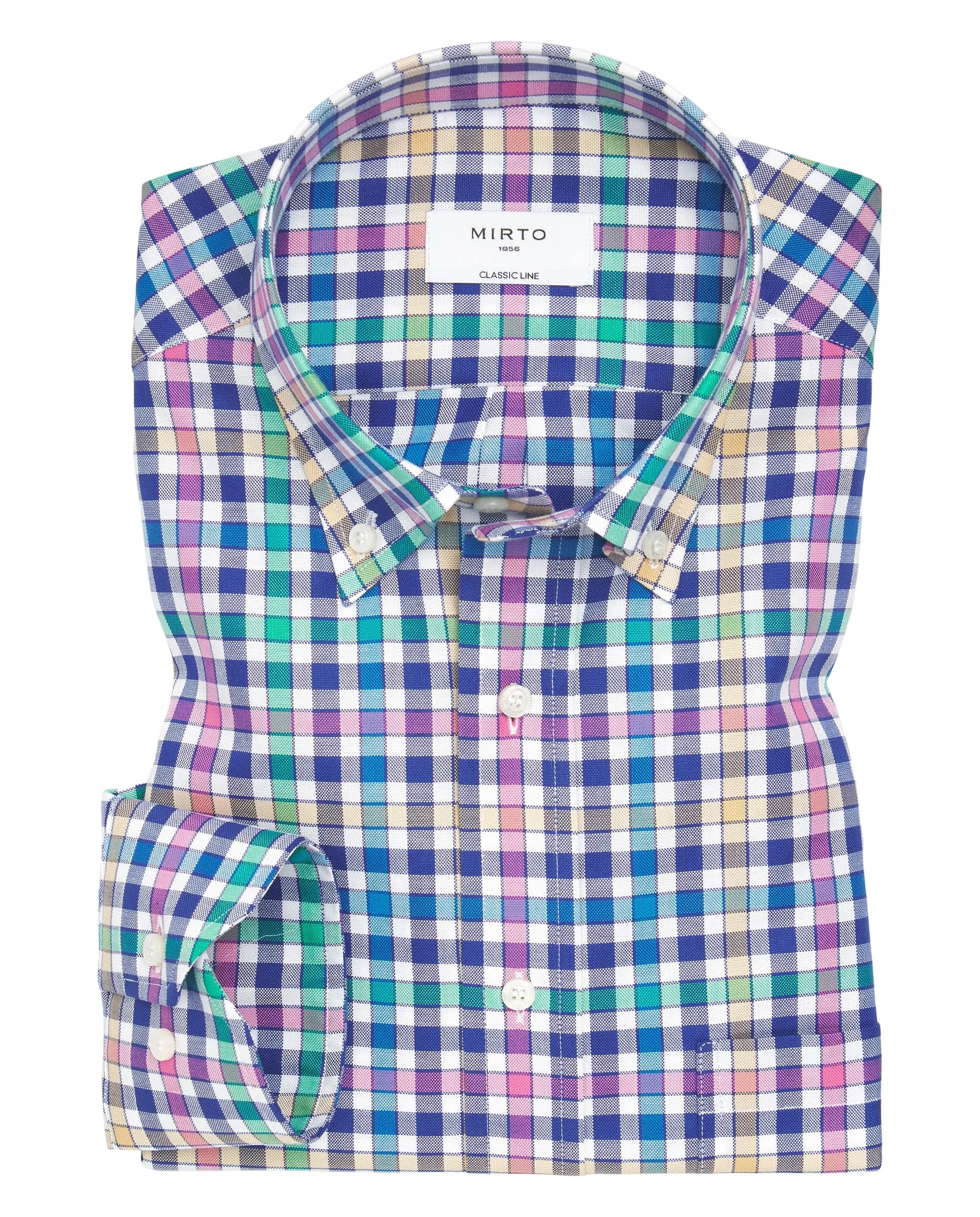 Camisa casual cuadros multicolor oxford