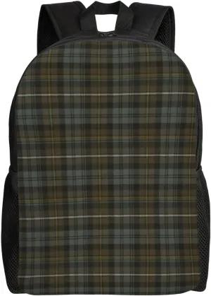 Campbell Argyll Weathered Scottish Clan Tartan Minimalist Laptop Backpack – Waterproof Business Travel Bag, Breathable Design, Modern Work & Leisure