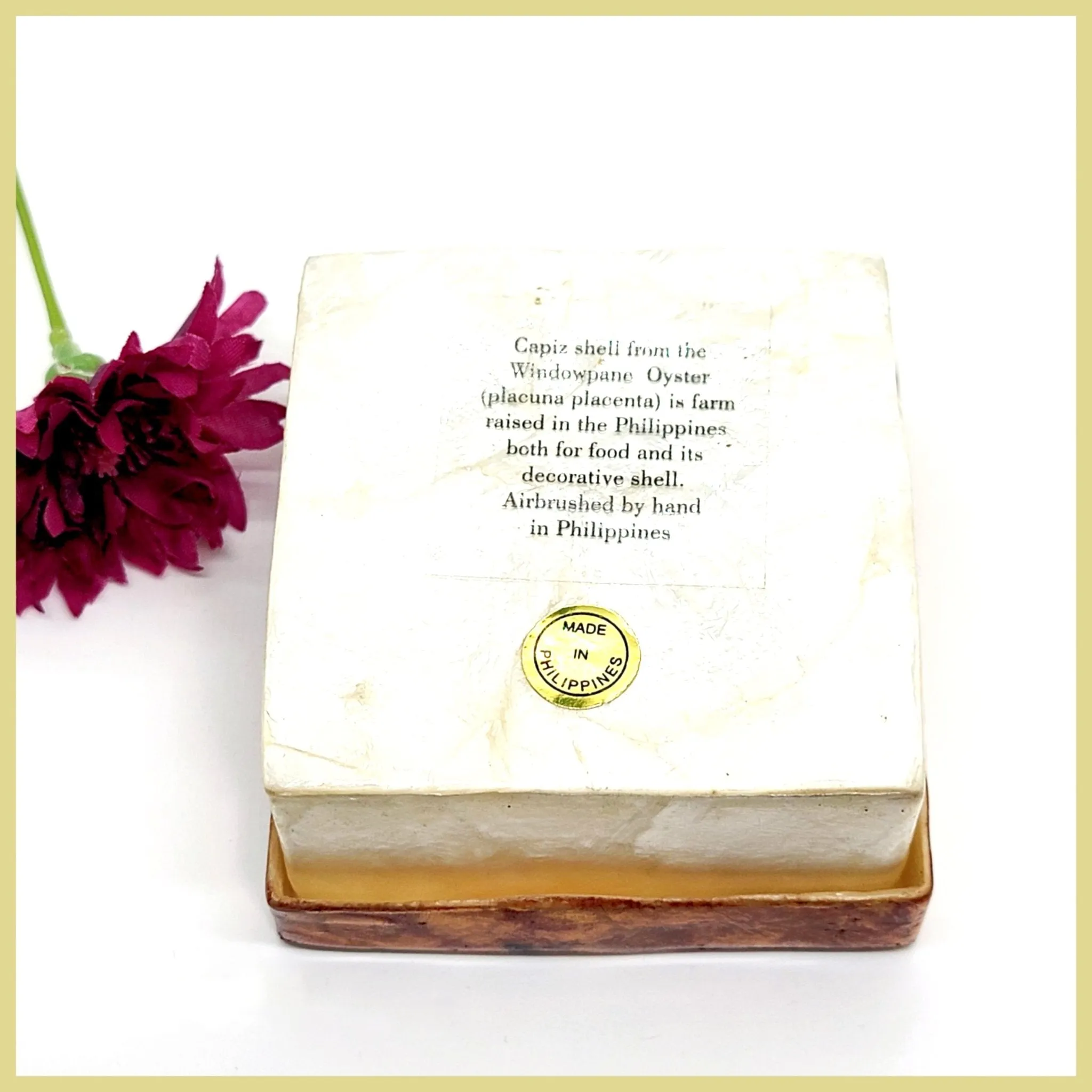 Capiz Shell Painted Trinket Box - Flipflop Beach