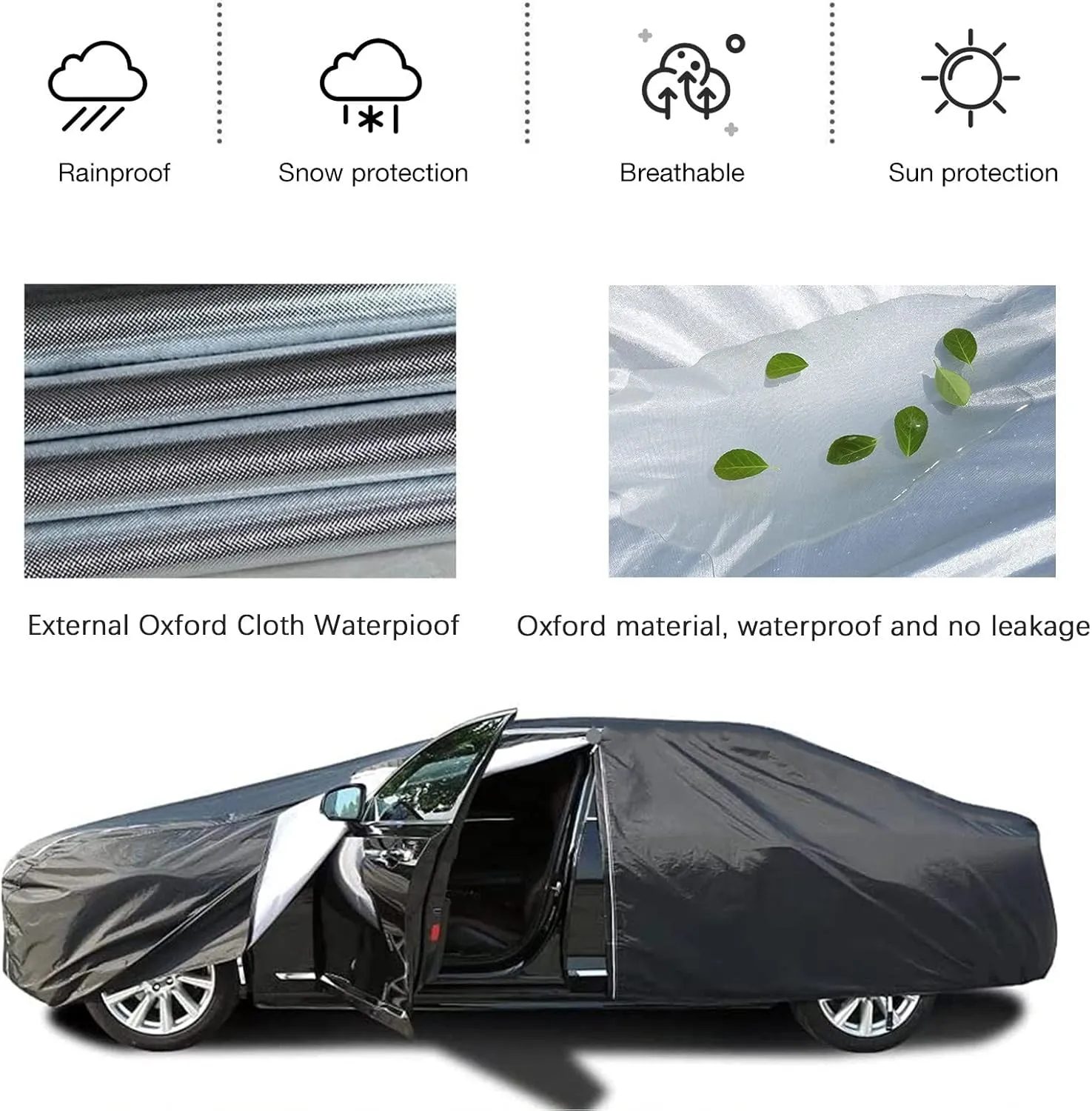 car Waterproof Cover for Peugeot 2008 2013-2023,Dustproof and Breathable car Waterproof Cover with Storage Bag Four-Wheel Alignment Rope