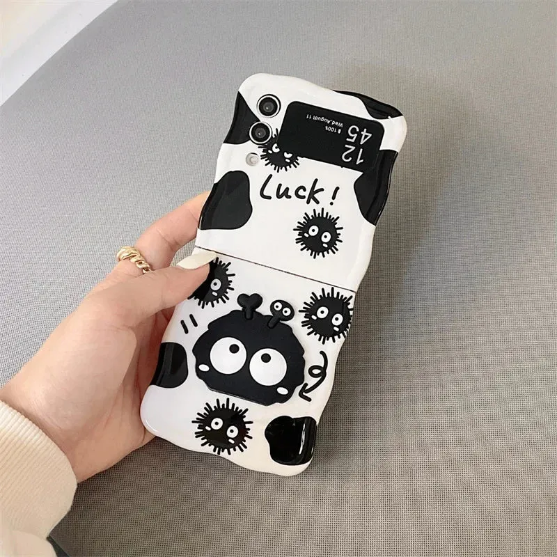 Cartoon Coal Ball Elf Case for Galaxy Z Flip 6/5/4/3 | Hard Shell with Stand