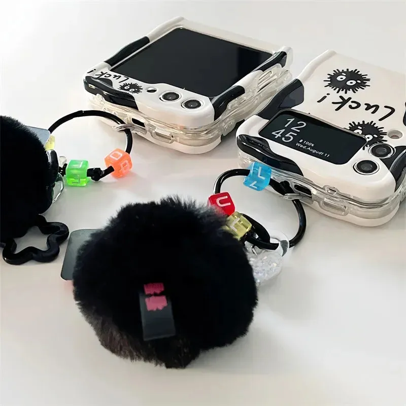 Cartoon Coal Ball Elf Case for Galaxy Z Flip 6/5/4/3 | Hard Shell with Stand