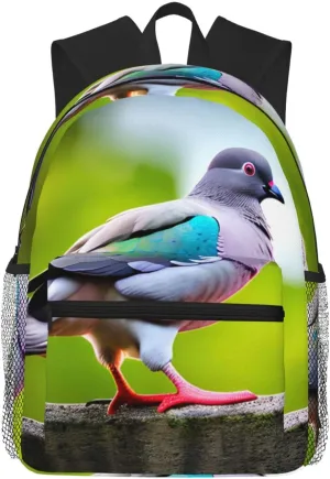 cartoon pigeon 3 College Backpack For Women Men,Lightweight Travel Bag Backpack With Pockets