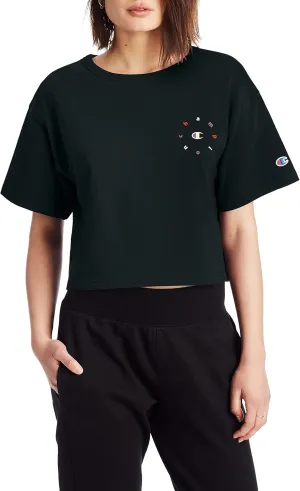 Champion Women's Crop, Black-551260, Large