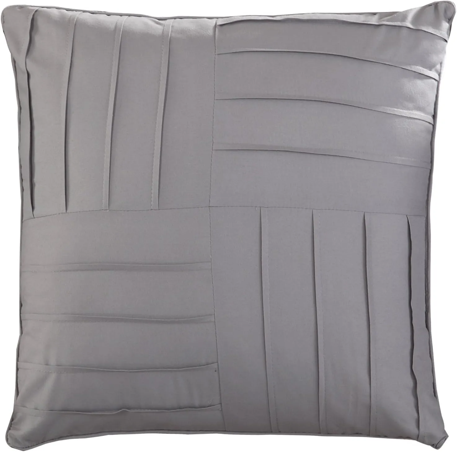 Chic Home Holland Reversible Comforter Bag Contemporary Diamond Embroidered Quilted Pattern Print Complete Bedding Set-Sheets Decorative Pillows Shams Included, Queen, Grey