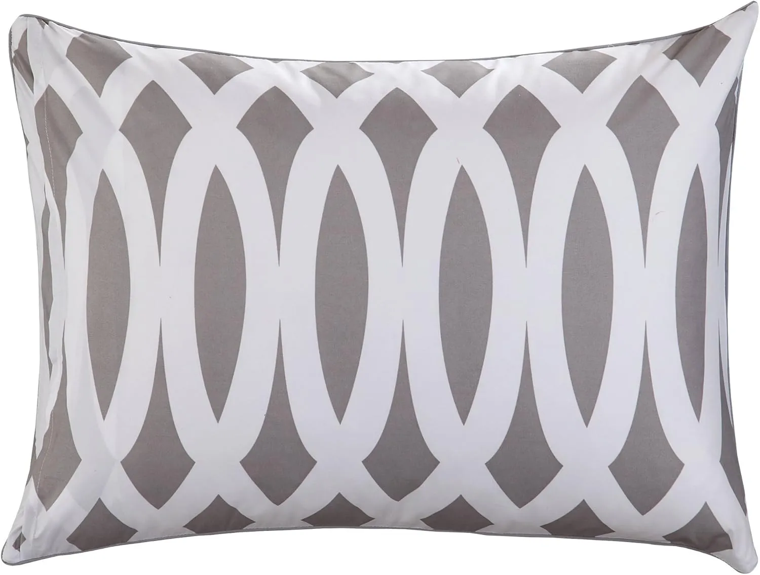 Chic Home Holland Reversible Comforter Bag Contemporary Diamond Embroidered Quilted Pattern Print Complete Bedding Set-Sheets Decorative Pillows Shams Included, Queen, Grey
