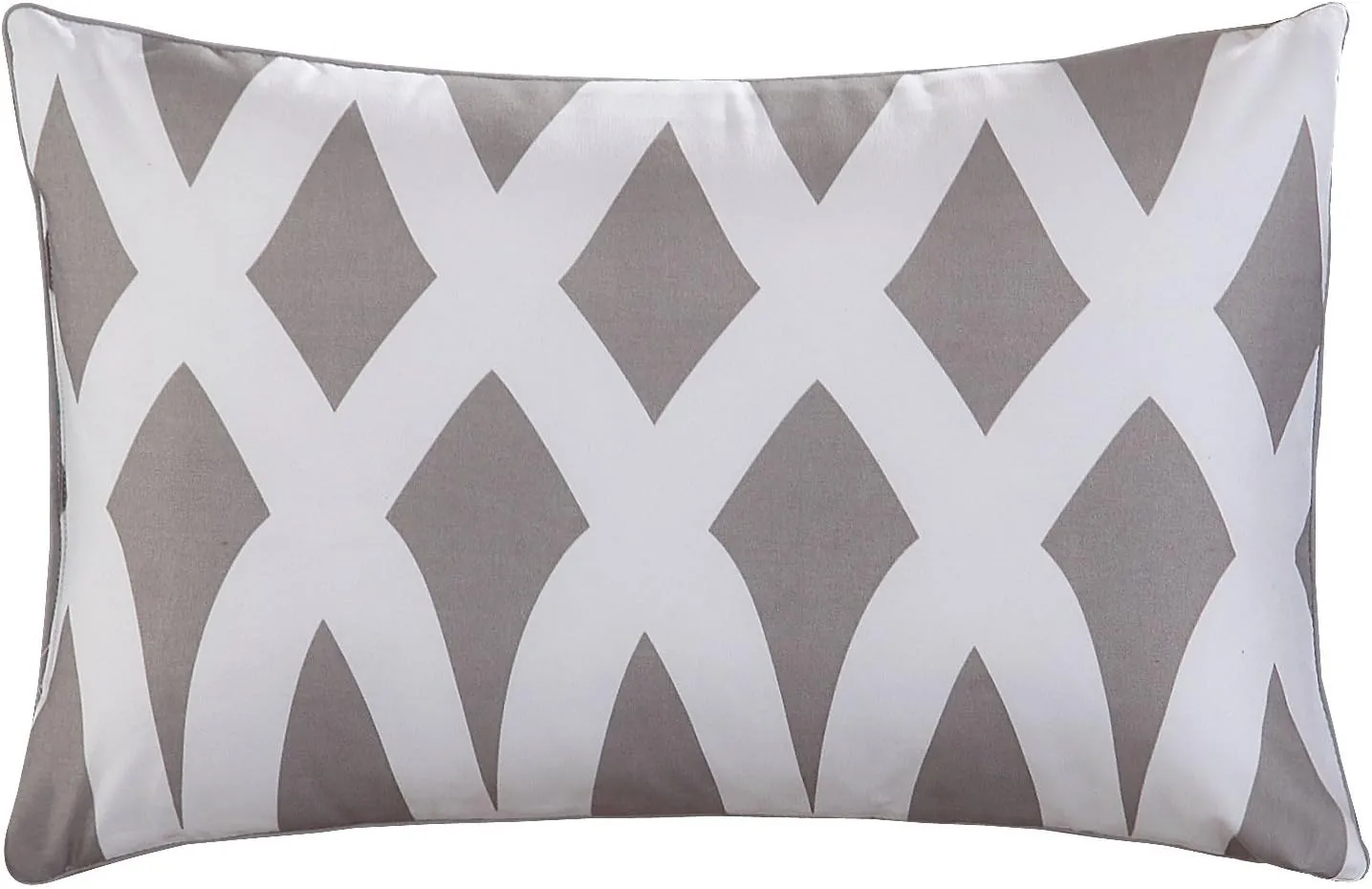Chic Home Holland Reversible Comforter Bag Contemporary Diamond Embroidered Quilted Pattern Print Complete Bedding Set-Sheets Decorative Pillows Shams Included, Queen, Grey