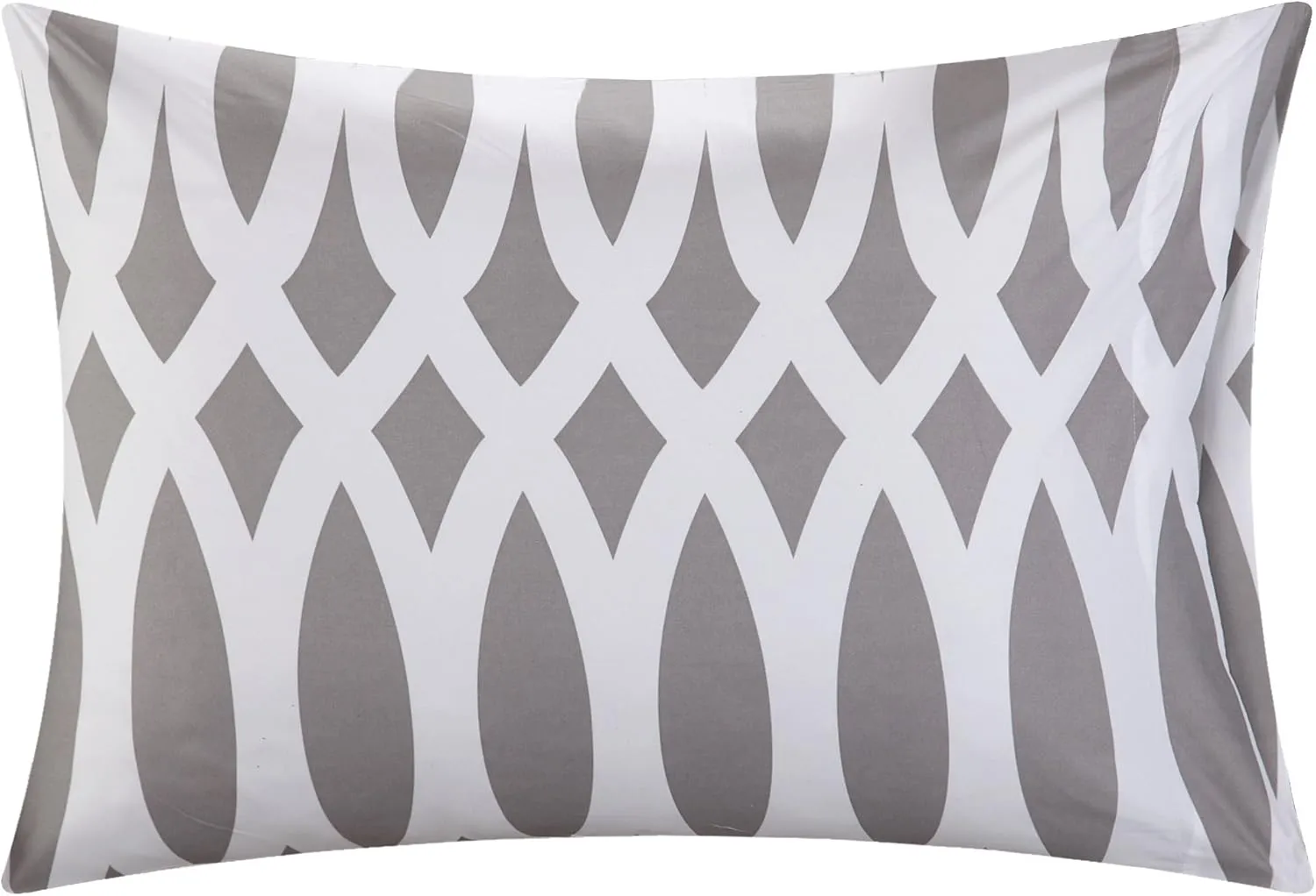 Chic Home Holland Reversible Comforter Bag Contemporary Diamond Embroidered Quilted Pattern Print Complete Bedding Set-Sheets Decorative Pillows Shams Included, Queen, Grey