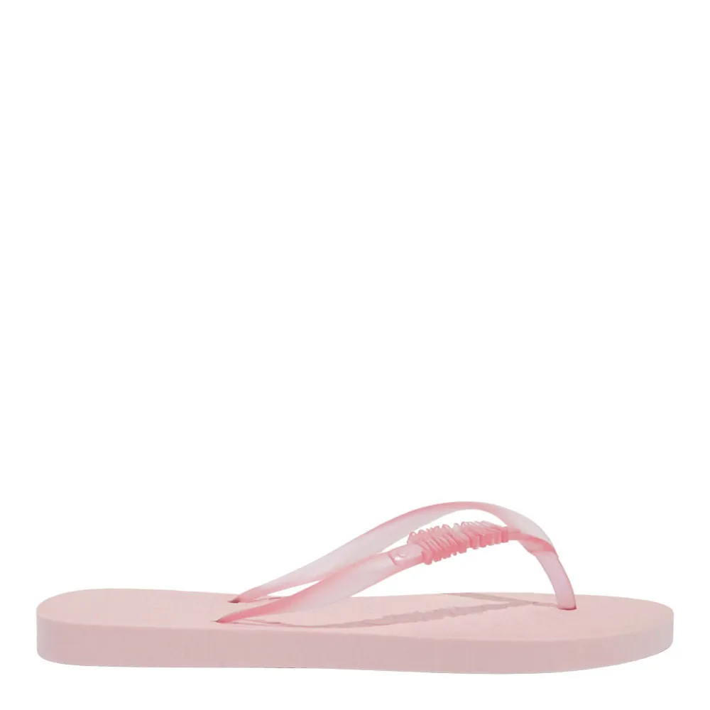Chinelo Flip Flop Santa Lolla Soft Pink Tiras Transparentes