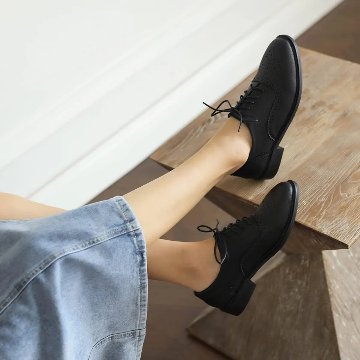 Ciuyurra Women Classic Lace up Oxford Shoes