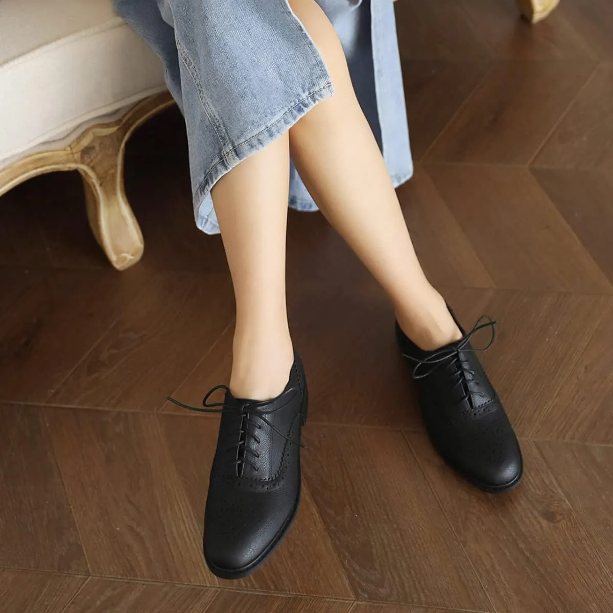 Ciuyurra Women Classic Lace up Oxford Shoes