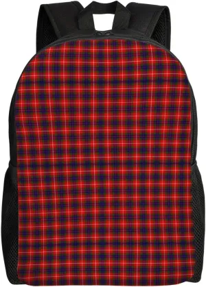 Clan Fraser Tartan Plaid Minimalist Laptop Backpack – Waterproof Business Travel Bag, Breathable Design, Modern Work & Leisure