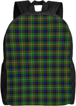Clan Reid Tartan Minimalist Laptop Backpack – Waterproof Business Travel Bag, Breathable Design, Modern Work & Leisure