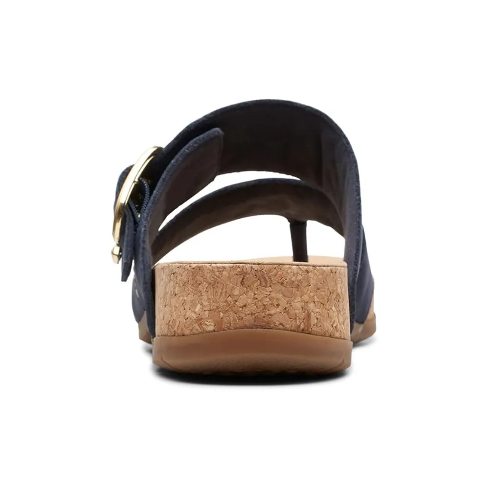 Clarks Reileigh Park Navy Nubuck Flip-Flop (Women's)