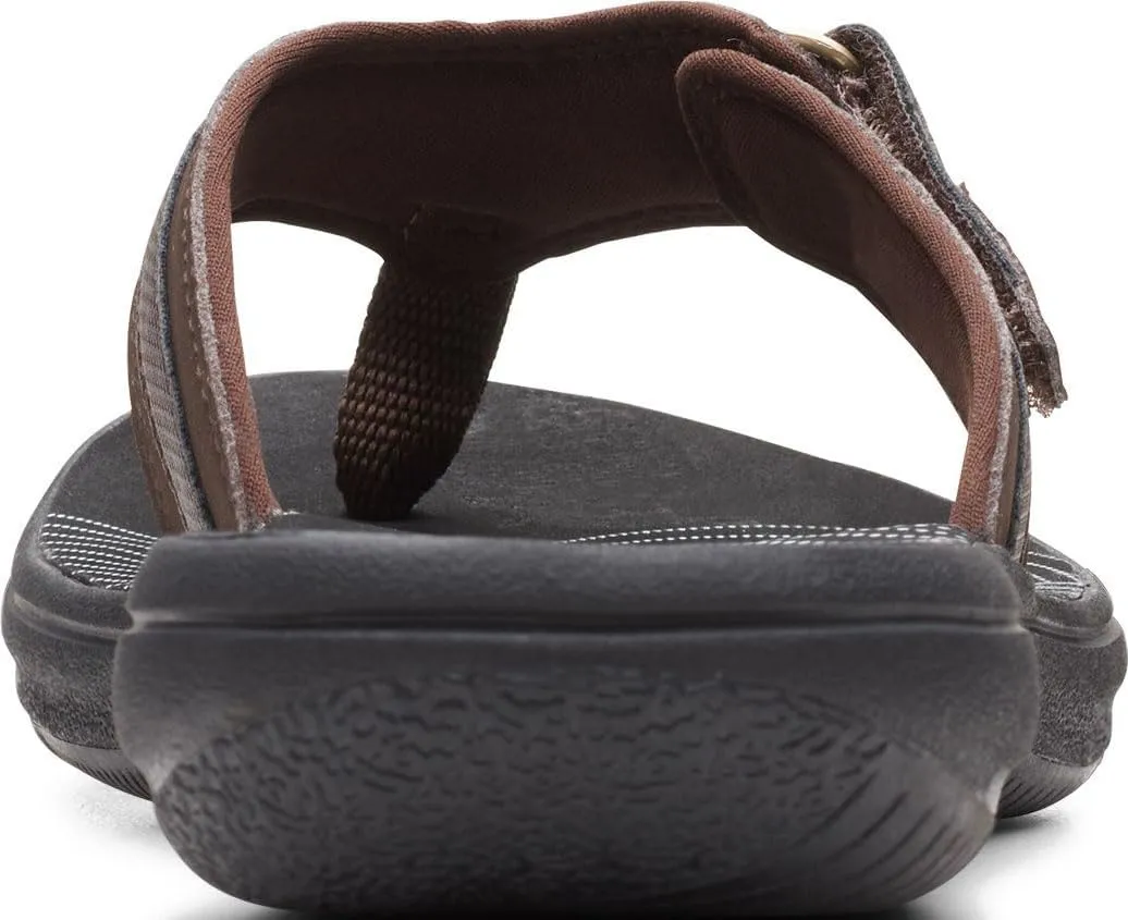 Clarks Womens Breeze Sea Flip-Flop Sandals - Comfortable Flip Flop with Adjustable Hook and Arch Support - Casual Summer Wearing Cloudsteppers for Everyday