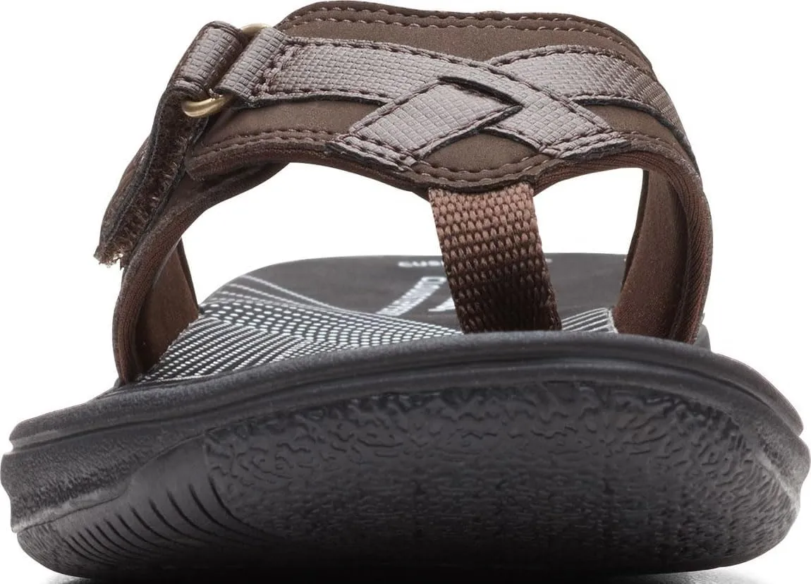Clarks Womens Breeze Sea Flip-Flop Sandals - Comfortable Flip Flop with Adjustable Hook and Arch Support - Casual Summer Wearing Cloudsteppers for Everyday