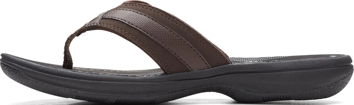 Clarks Womens Breeze Sea Flip-Flop Sandals - Comfortable Flip Flop with Adjustable Hook and Arch Support - Casual Summer Wearing Cloudsteppers for Everyday