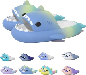 Cloud Shark Slides Kids, Non-Slip Cartoon Shark Flip Flops, Toddler Boys Girls Quick Dry Shower Slippers