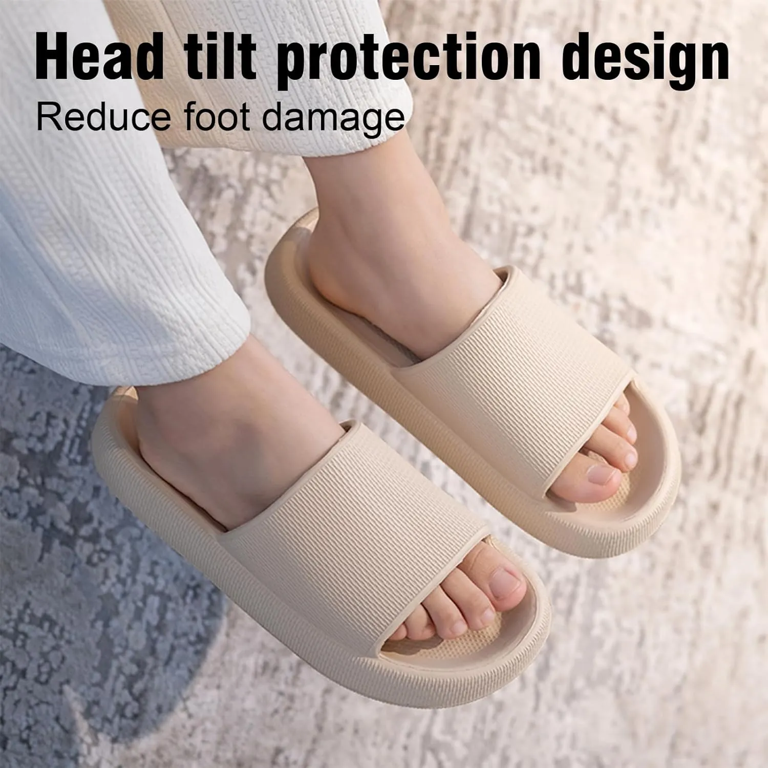 Cloud Slippers For Women Shower Shoes Pillow Slides Indoor House Outdoor Flip Flops For Men Bathroom Non-Slip Home Bubble Foam Beach Platform Slippers