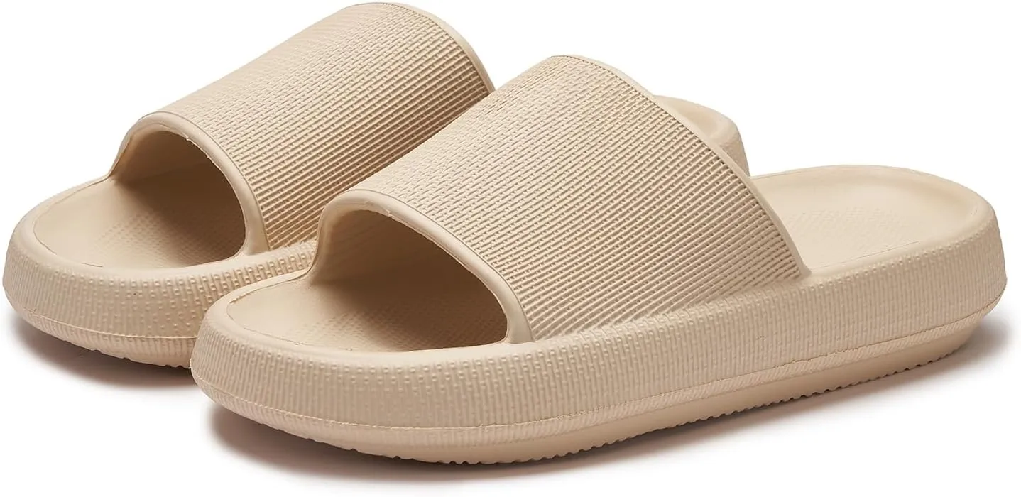 Cloud Slippers For Women Shower Shoes Pillow Slides Indoor House Outdoor Flip Flops For Men Bathroom Non-Slip Home Bubble Foam Beach Platform Slippers