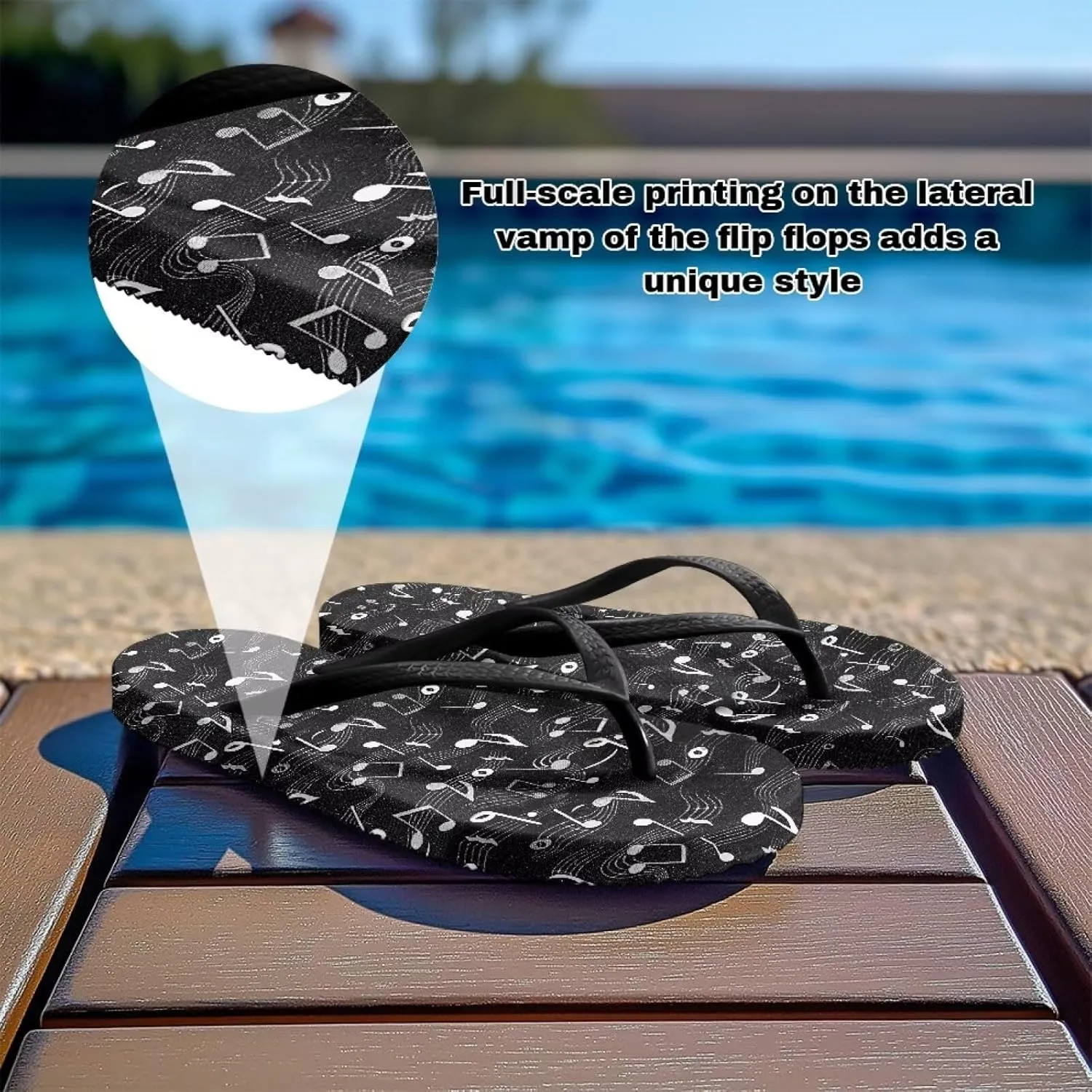 Comfort Walking Flip Flops Sandals Summer Slip On Pillow Slippers Bedroom Quick Drying Shower Slides Size 5.5-9.5 Black Sole