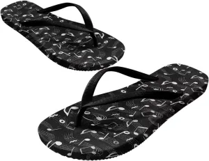 Comfort Walking Flip Flops Sandals Summer Slip On Pillow Slippers Bedroom Quick Drying Shower Slides Size 5.5-9.5 Black Sole