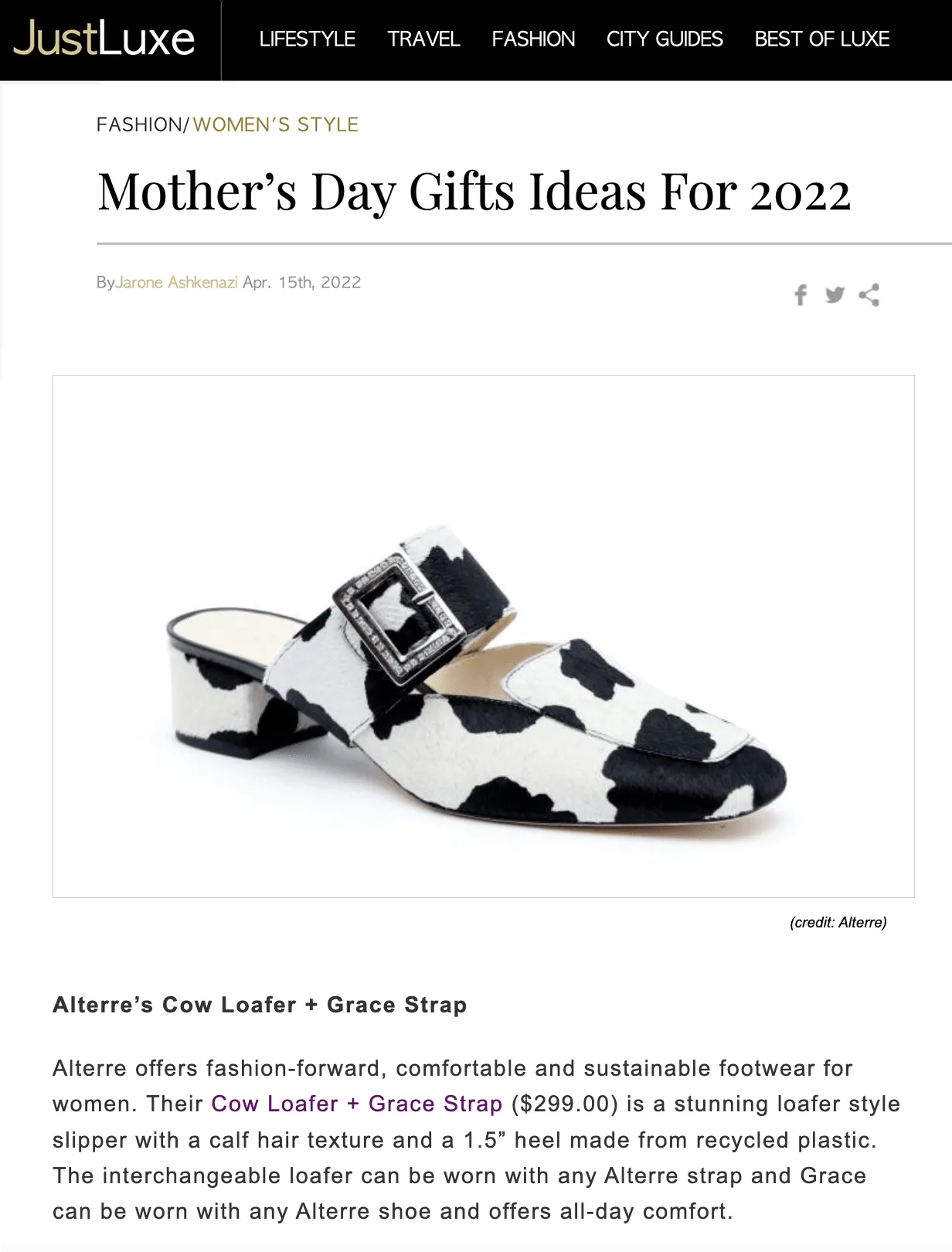 Cow Loafer   Grace Strap