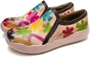 CrazycatZ Women's Leather Oxford Shoes Perforated Lace up Wingtip Colorful Leather Oxfords Vintage