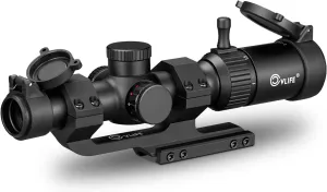 CVLIFE JackalHowl 1-4x20 LPVO Rifle Scope with Cantilever Mount, Illuminated BDC Reticle Rimfire Scope Compact Riflescope with Zero Reset for Hunting