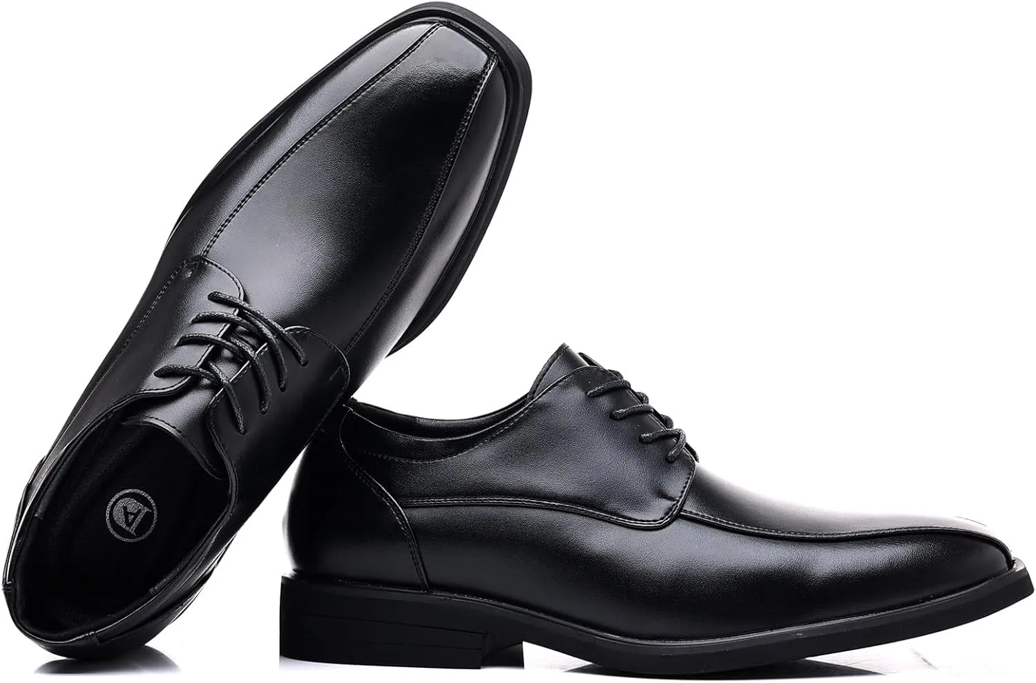 DADAWEN Men's Square Toe Business Dress Shoes Classic Lace Up Formal Oxford Shoes