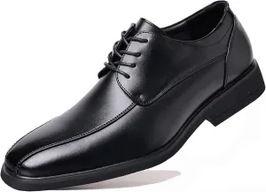 DADAWEN Men's Square Toe Business Dress Shoes Classic Lace Up Formal Oxford Shoes