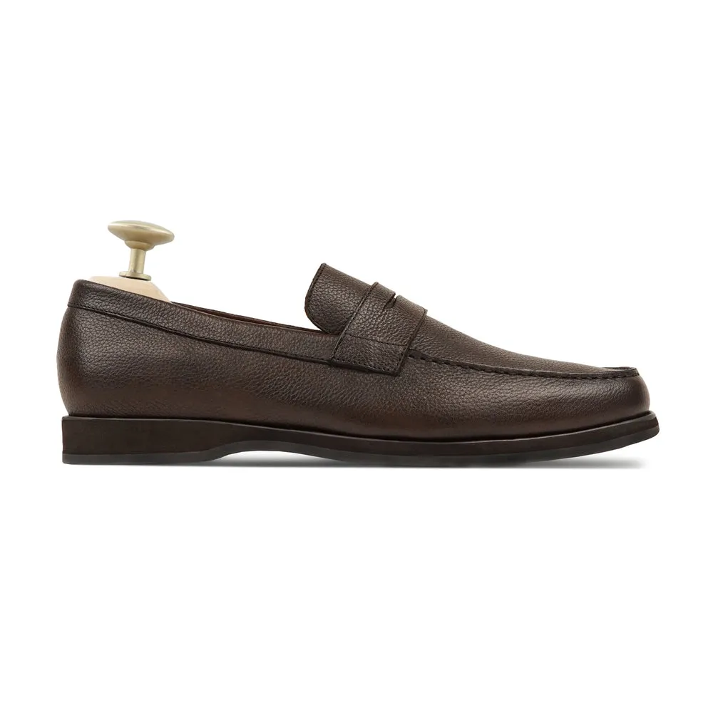 Dark Brown Leather Penny Loafers