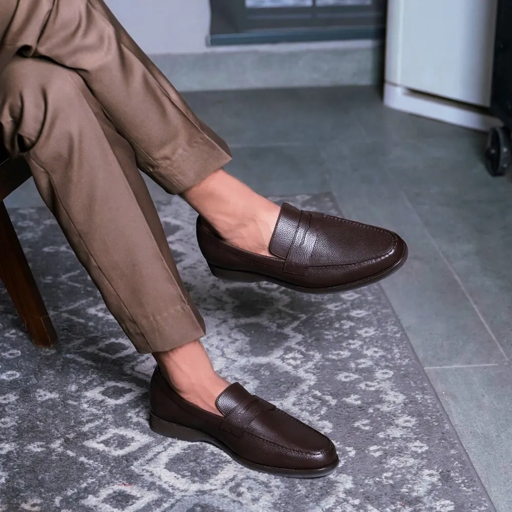 Dark Brown Leather Penny Loafers