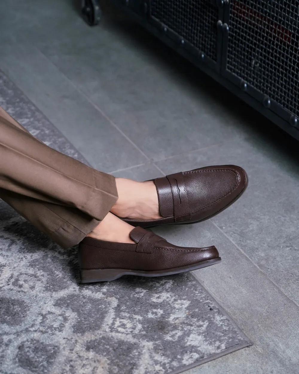 Dark Brown Leather Penny Loafers