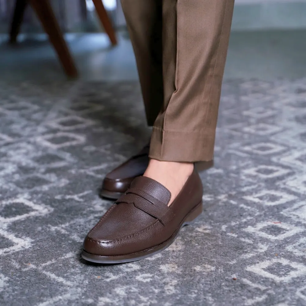 Dark Brown Leather Penny Loafers