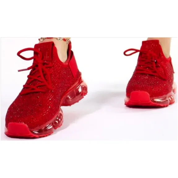 DEJA Red Fall Rhinestone Sneaker