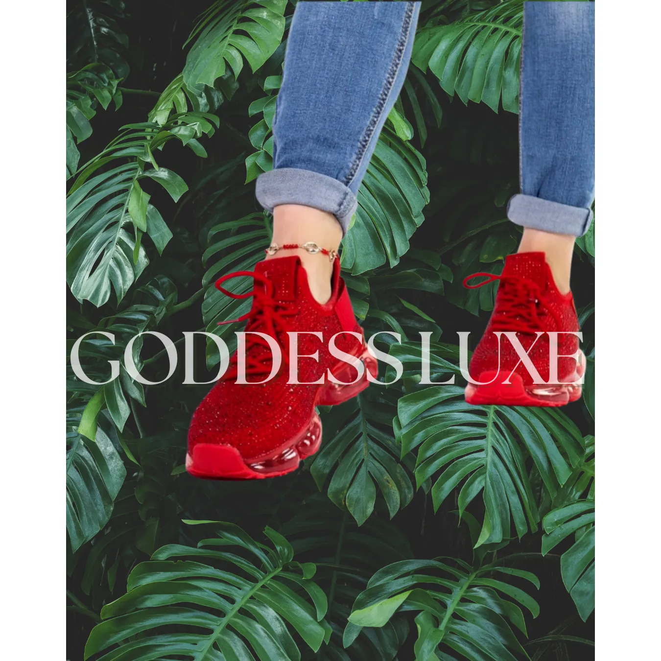 DEJA Red Fall Rhinestone Sneaker