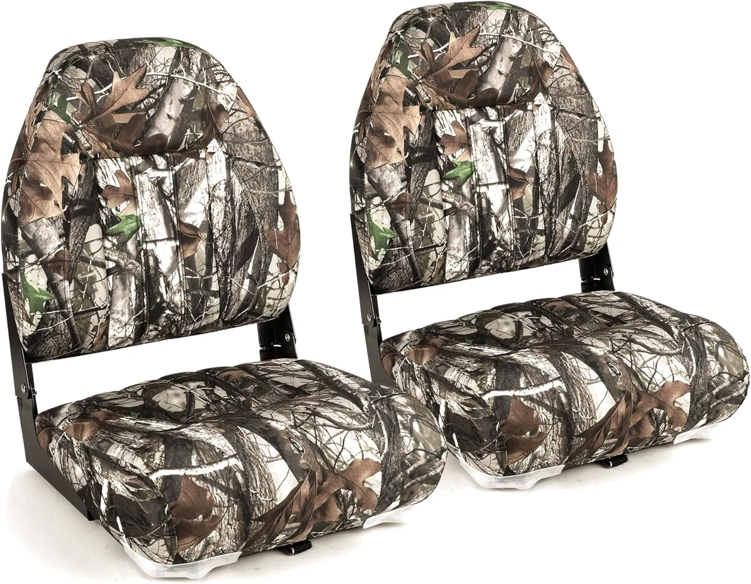 Deluxe Camo High Back Folding Fishing Boat Seat,Stainless Steel Screws Included
