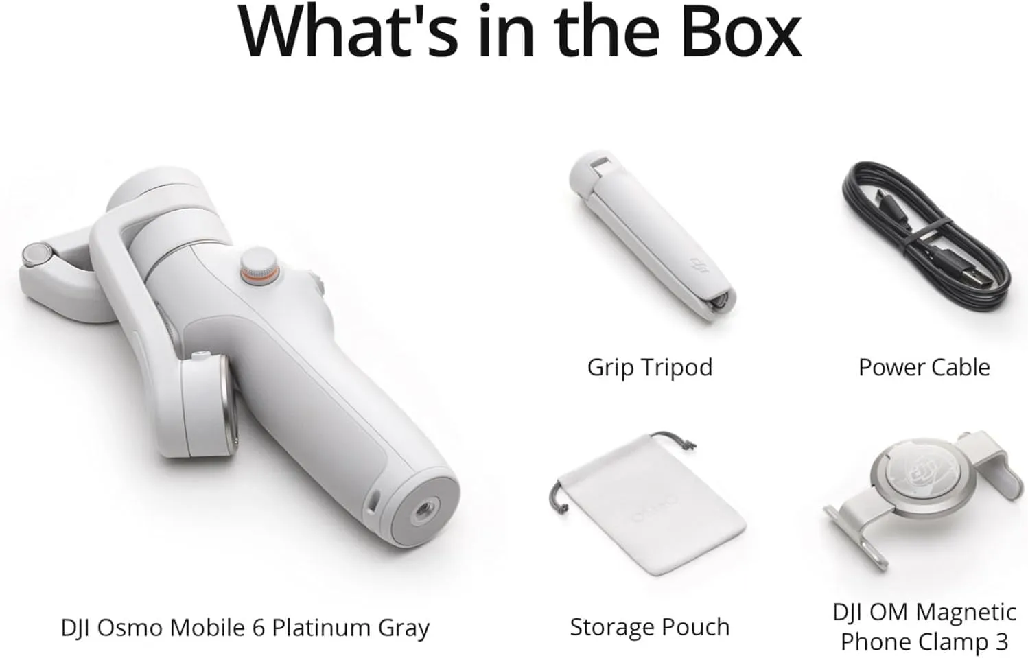 DJI Osmo Mobile 6, 3-Axis Phone Gimbal, Object Tracking, Built-in Extension Rod, Portable and Foldable, Gimbal Stabilizer for iPhone, Android, YouTube TikTok Video, Platinum Gray