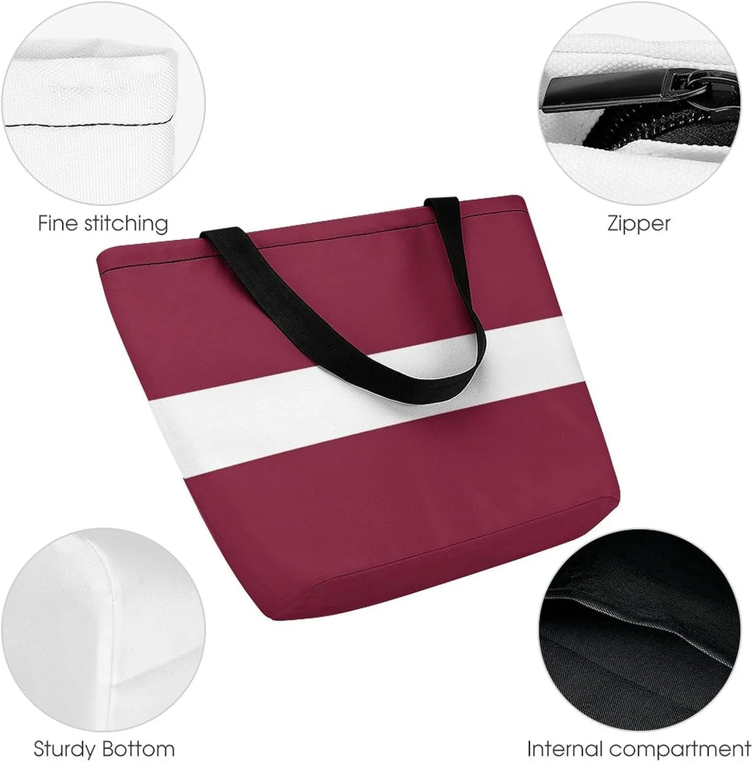 Djibouti Flag Women's Large Tote Handbag with Zipper for Work and Travel Convenience