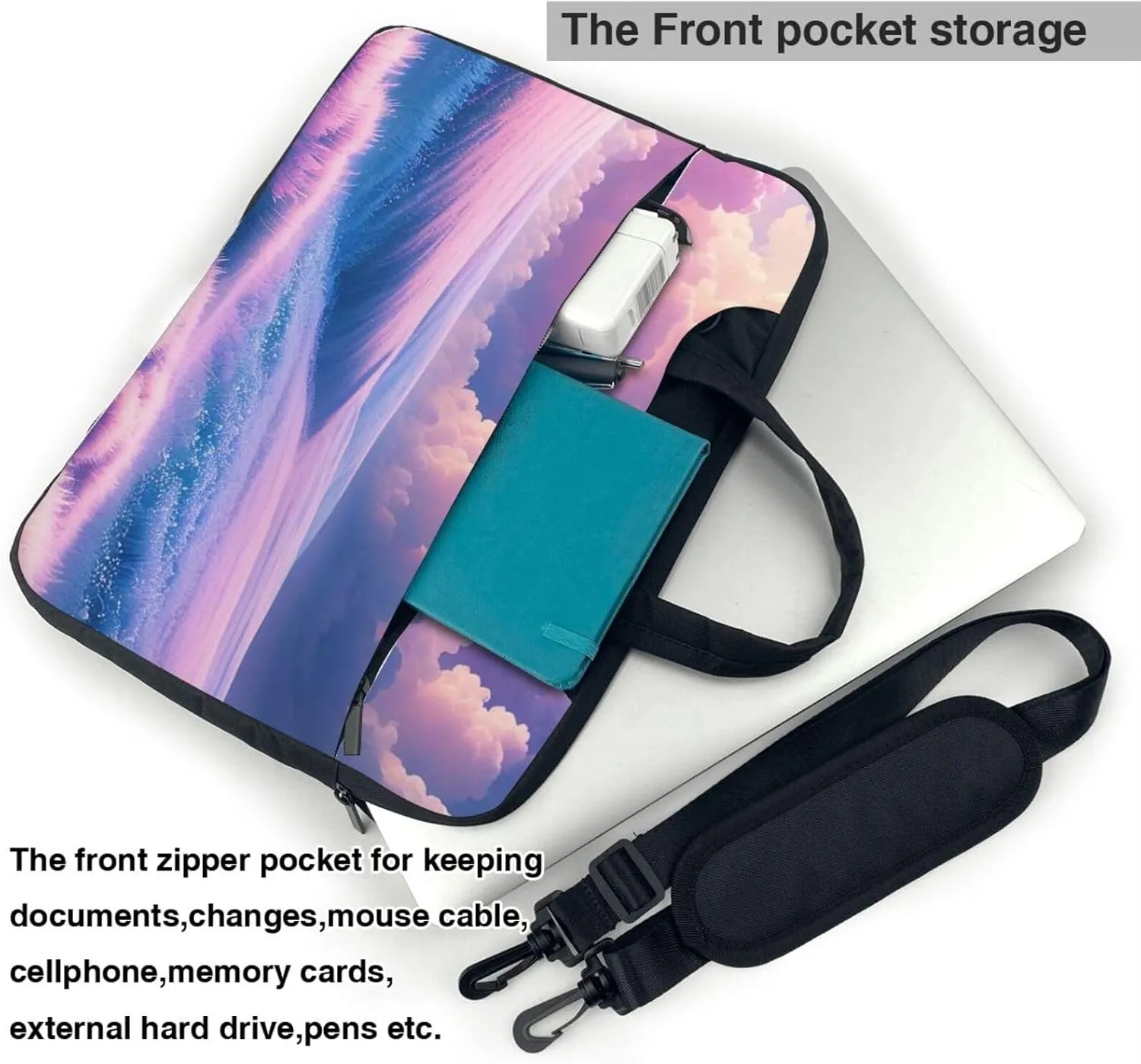Dreamy Expanse Print Laptop Bag, 13-15.6 inch Work Tote Briefcase Messenger Bag Gifts for Men Women