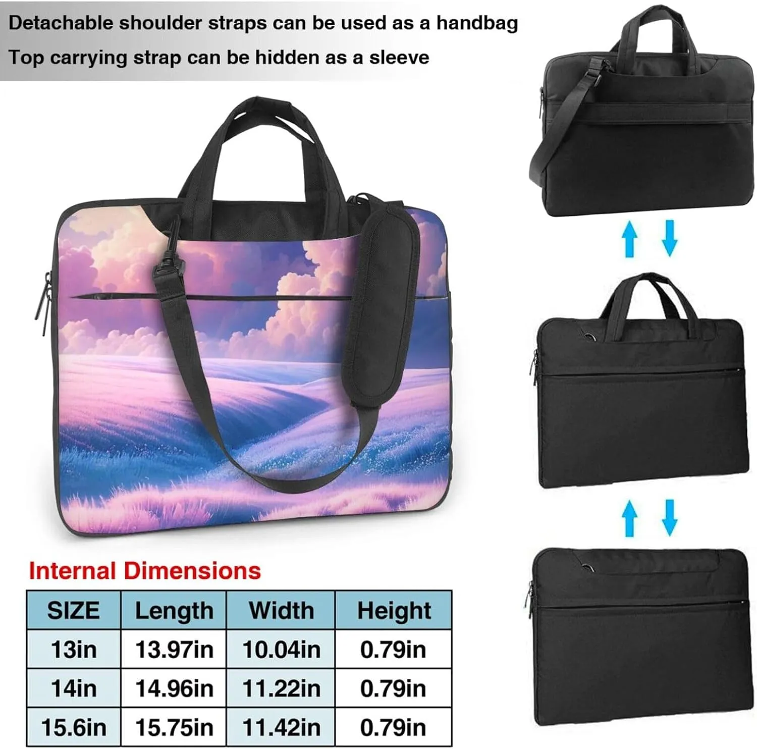 Dreamy Expanse Print Laptop Bag, 13-15.6 inch Work Tote Briefcase Messenger Bag Gifts for Men Women